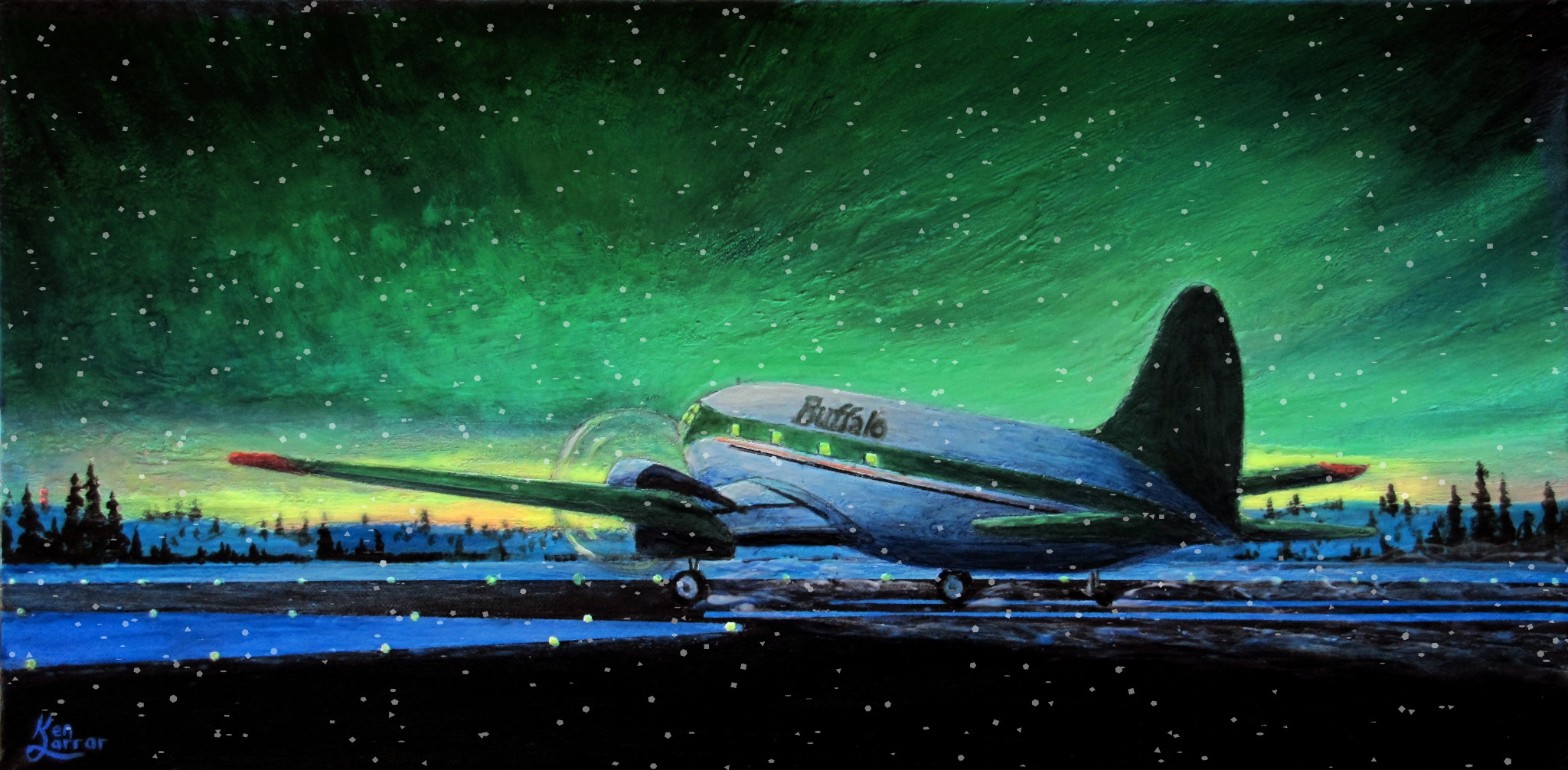 Curtiss C-46 Powering Up, daylight view